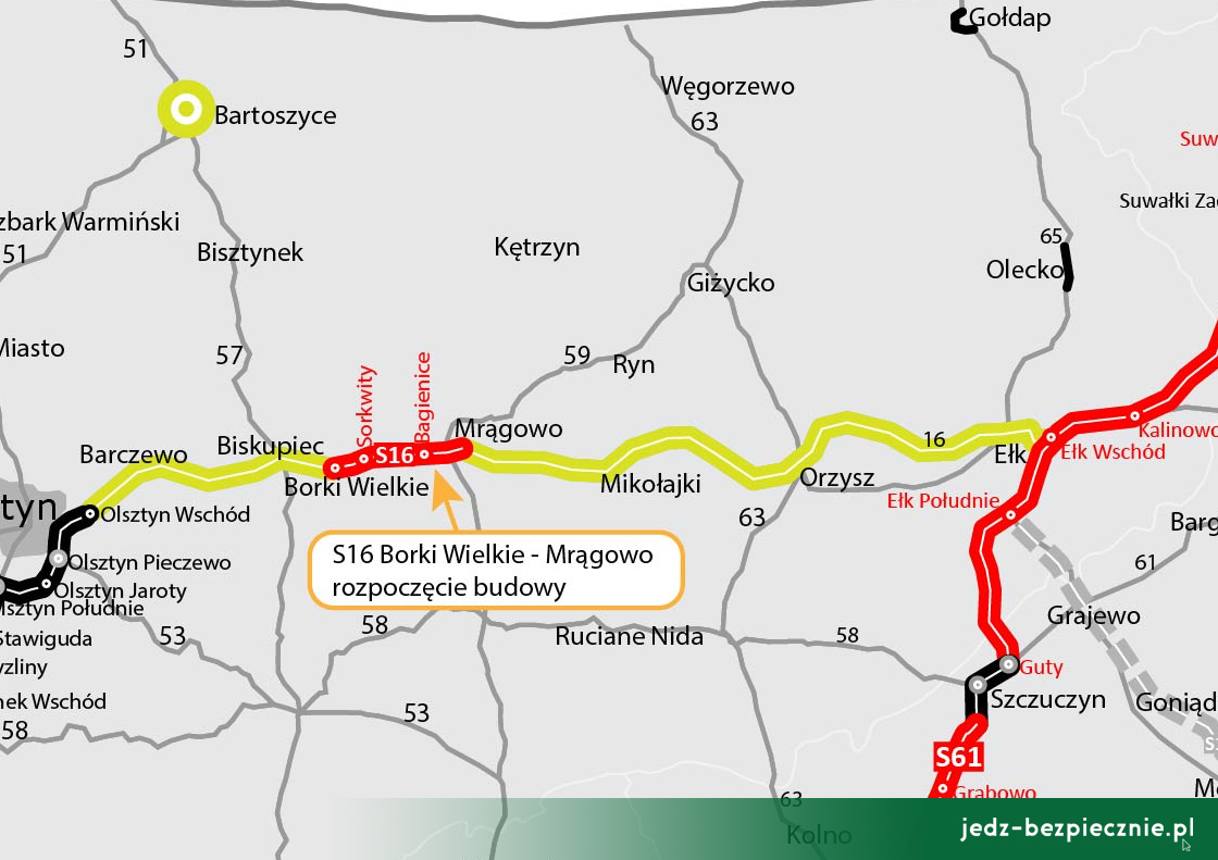 Polskie drogi - rozpoczęcie budowy S16 Borki Wielkie - Mrągowo